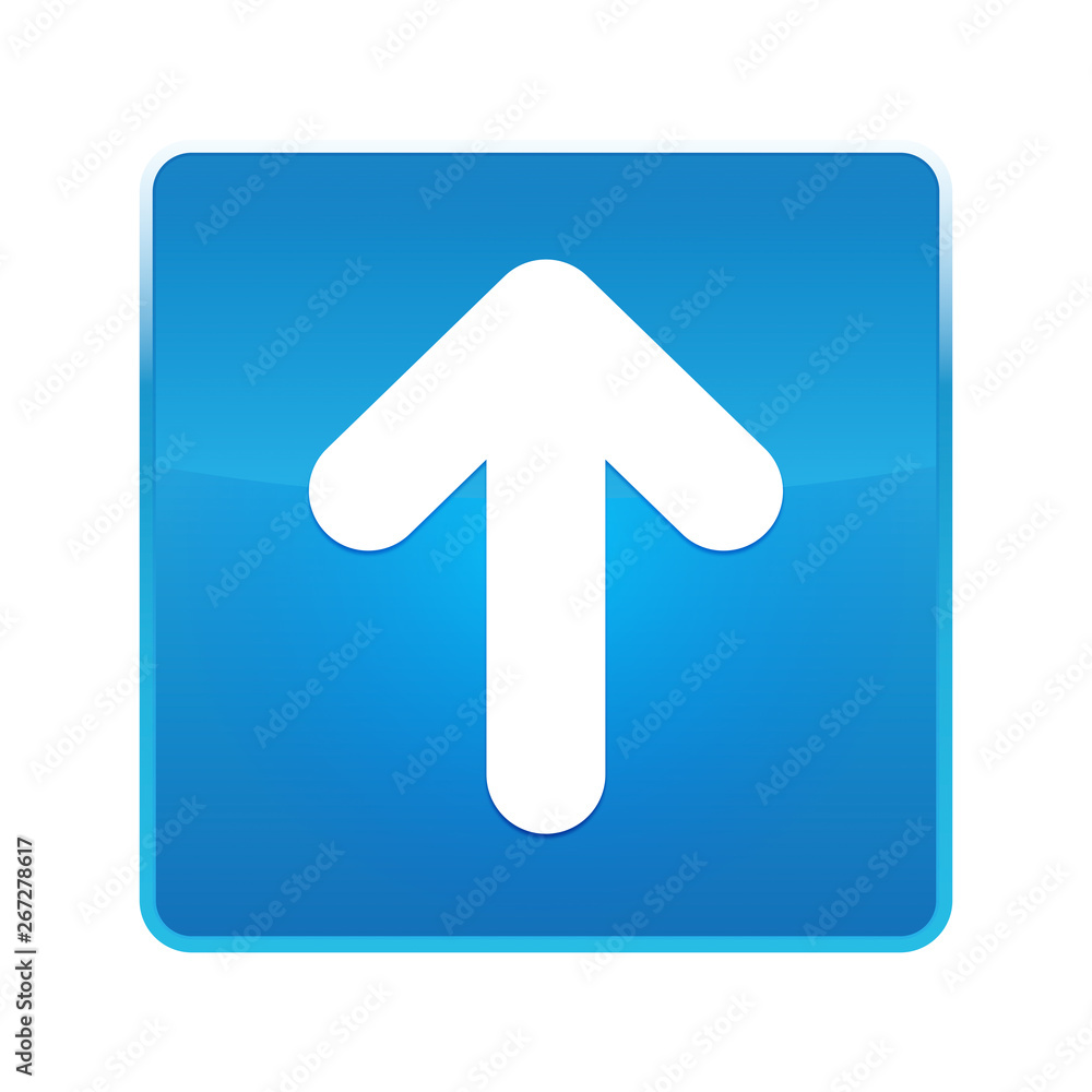 Up arrow icon shiny blue square button Up arrow icon shiny blue square button