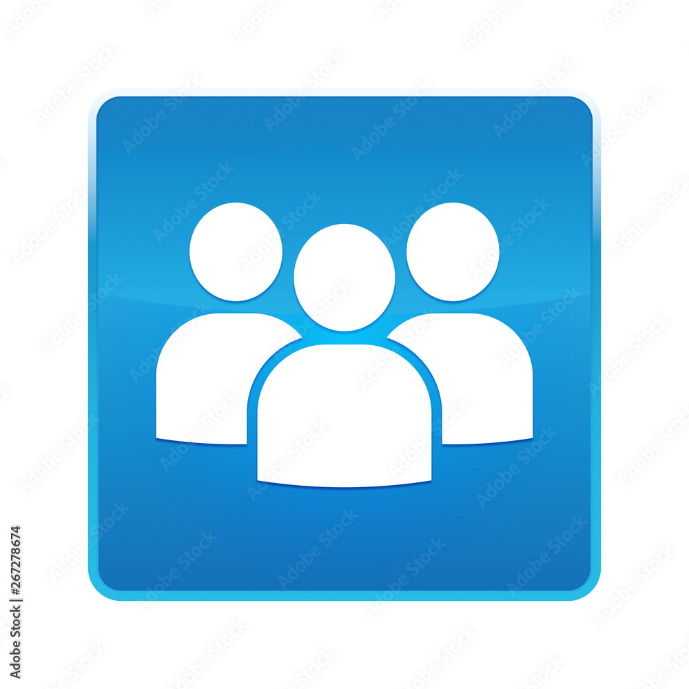 User group icon shiny blue square button User group icon shiny blue square button