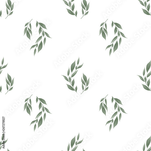 Seamless leaves pattern. Design for banner, poster, card, cover, invitation, placard brochure or header.