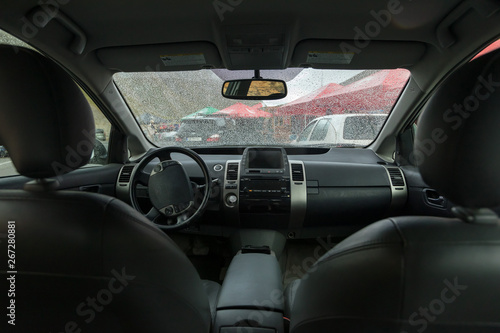 View of the interior of automobile. Car inside © producer