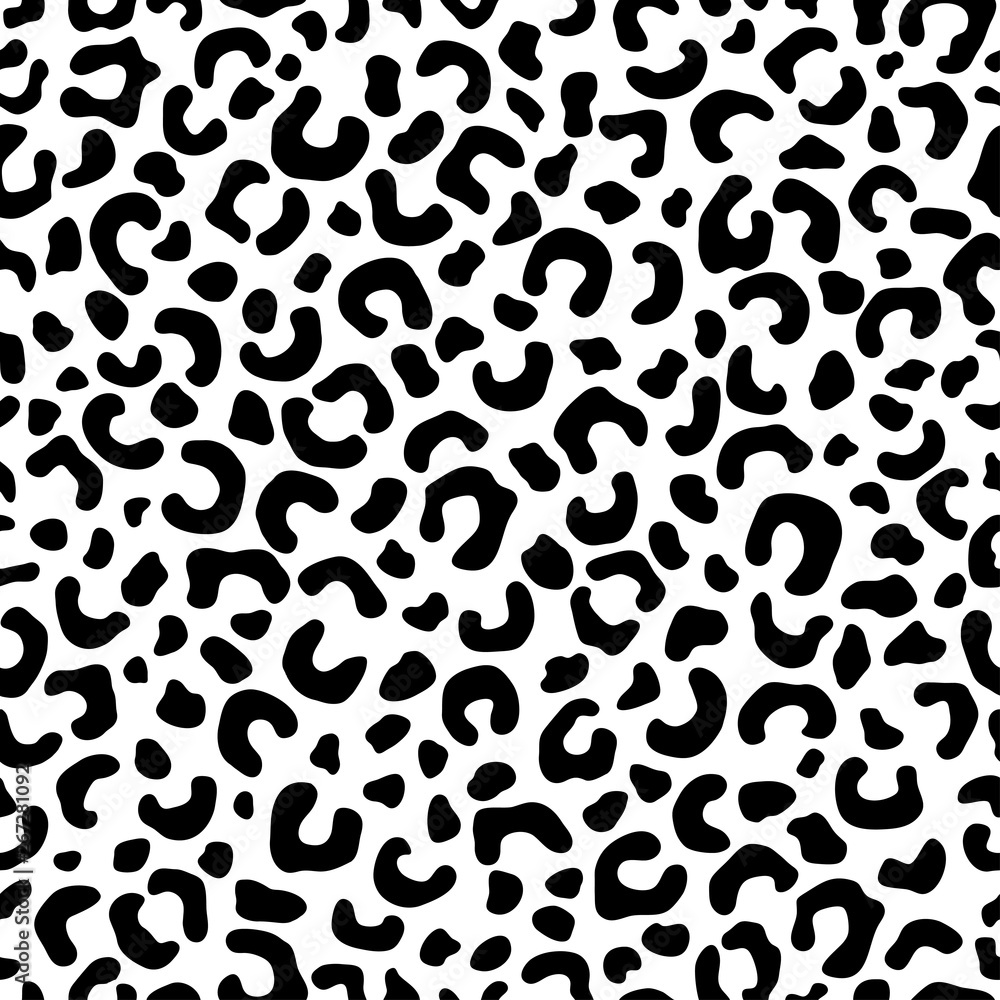 Leopard seamless pattern. Abstract animal style backdrop. Great for print on fabric and wrapping paper. Black and white. Vector illustration. Leopard seamless pattern. Abstract animal style backdrop. Great for print on fabric and wrapping paper. Black and white. Vector illustration.