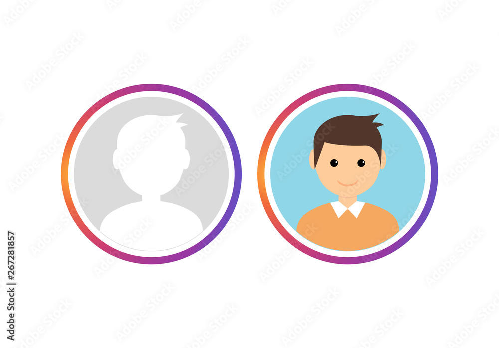 Social avatar insta story vector user logo. Gradient story social avatar template live Social avatar insta story vector user logo. Gradient story social avatar template live