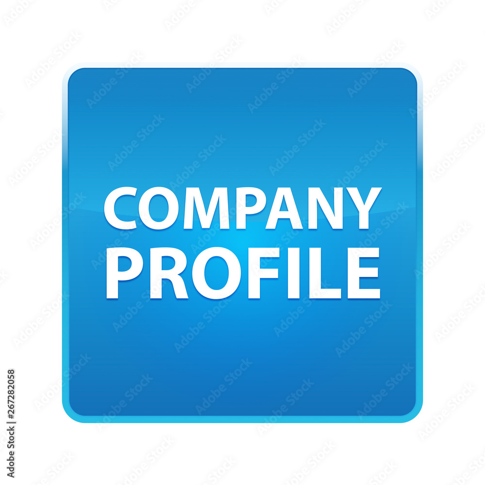 Company Profile shiny blue square button Company Profile shiny blue square button