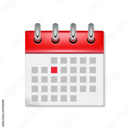 Calendar icon with month time symbol. Flat agenda day reminder event calendar design button
