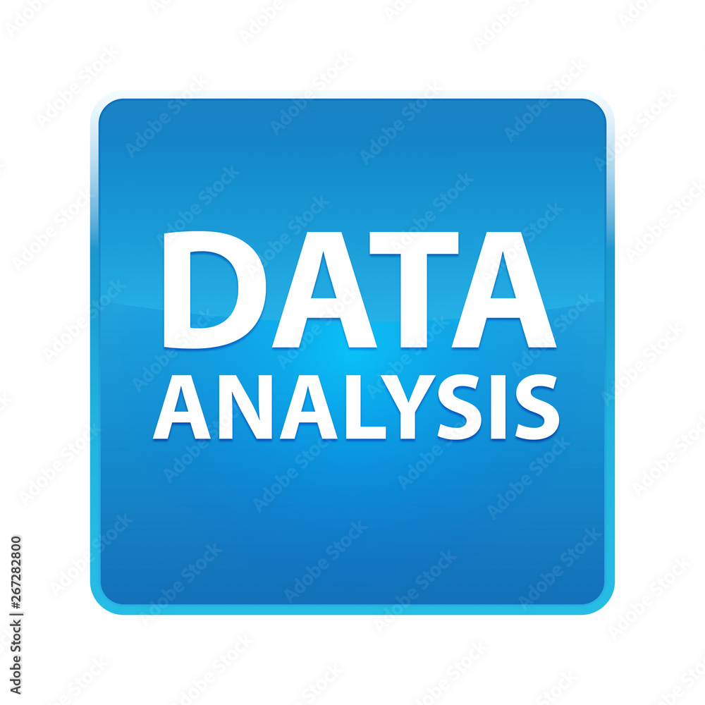 Data Analysis shiny blue square button Data Analysis shiny blue square button