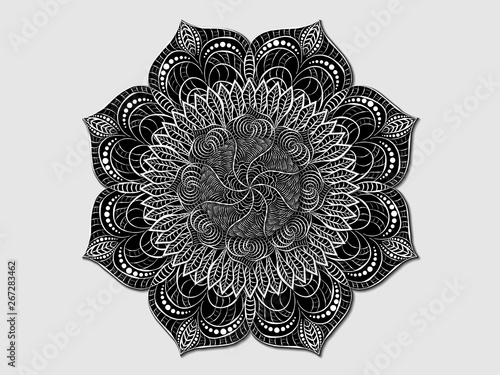 Decorative radial ornament in the form of a mandala