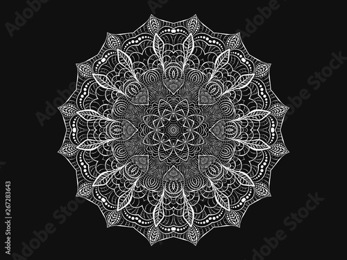 Decorative radial ornament in the form of a mandala