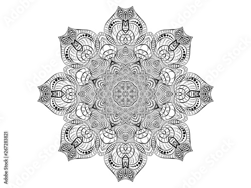 Decorative radial ornament in the form of a mandala