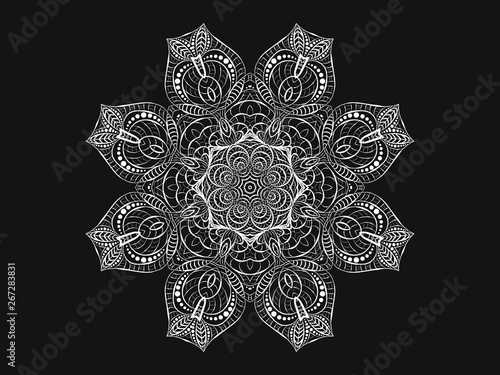 Decorative radial ornament in the form of a mandala