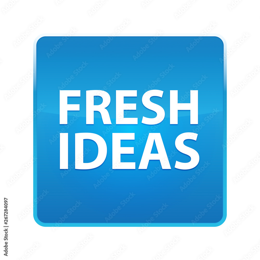 Fresh Ideas shiny blue square button Fresh Ideas shiny blue square button