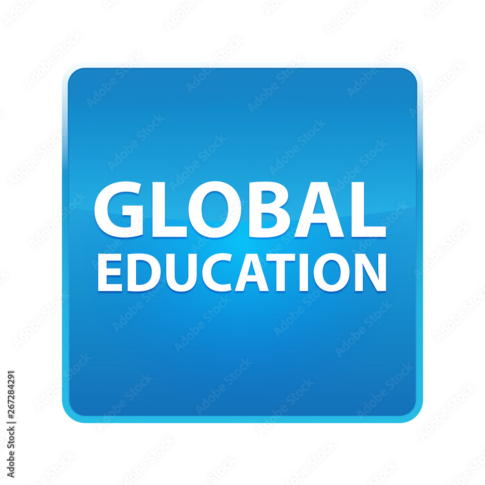 Global Education shiny blue square button Global Education shiny blue square button