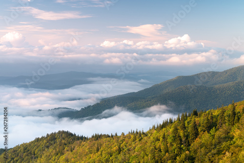 Mountain view over appalachian mountains