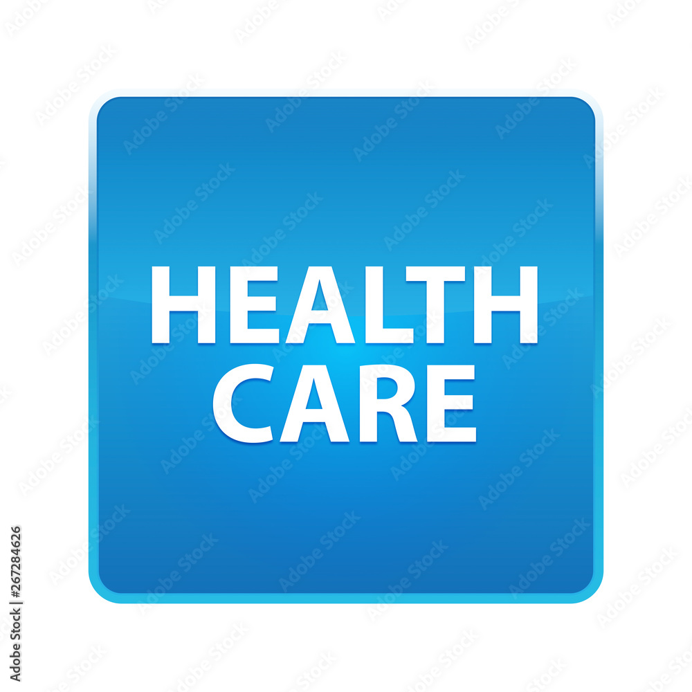 Health Care shiny blue square button Health Care shiny blue square button