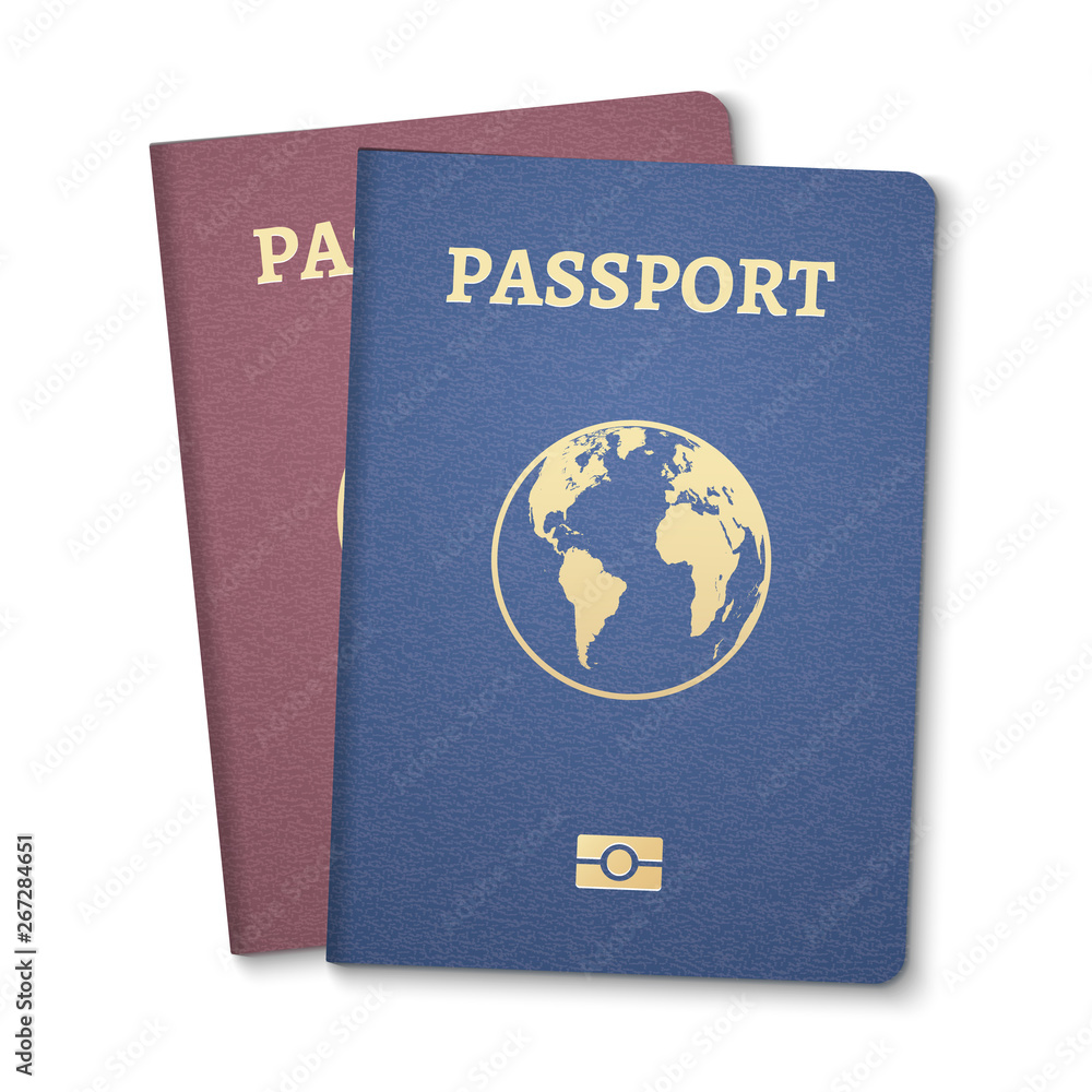 Passport document ID. International pass for tourism travel. Emigration passport citizen ID with globe Passport document ID. International pass for tourism travel. Emigration passport citizen ID with globe