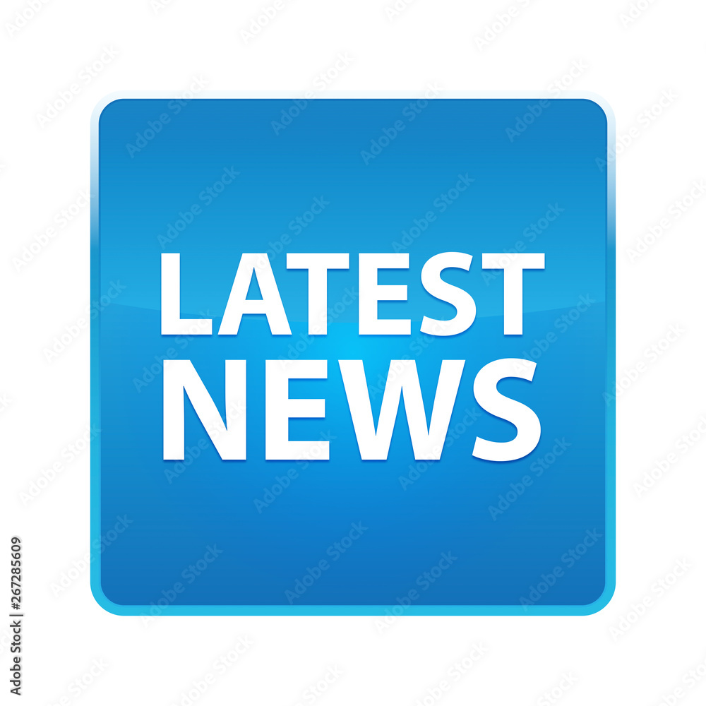 Latest News shiny blue square button Latest News shiny blue square button