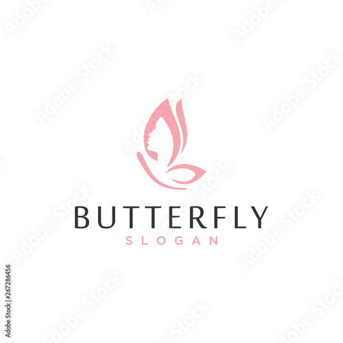 woman butterfly vector logo design