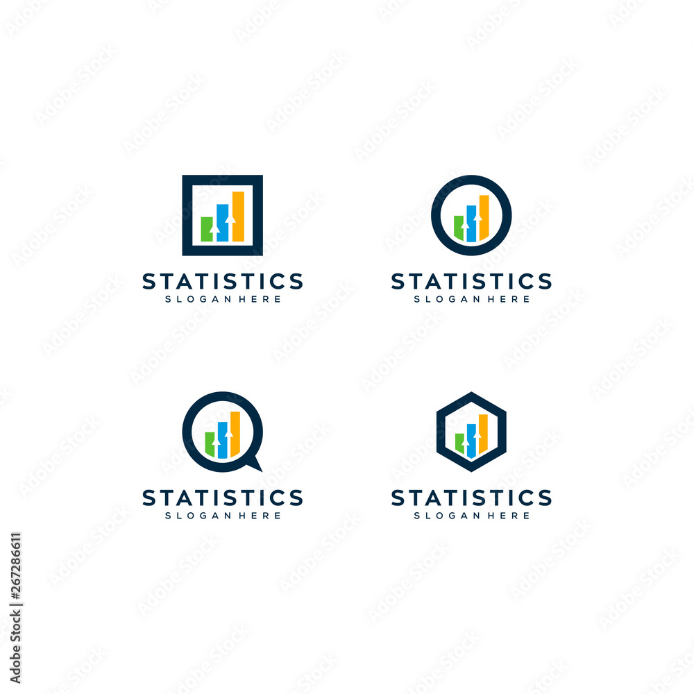 statistic concept vector logo design statistic concept vector logo design