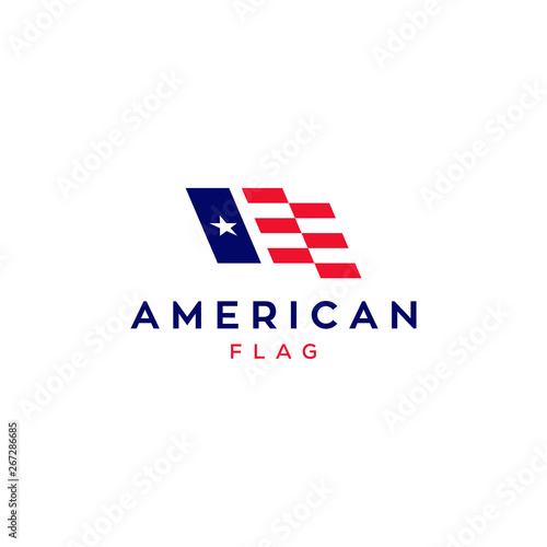 american flag vector logo design