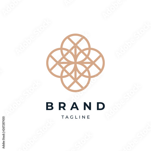 Abstract Circle Floral Logo Design Template