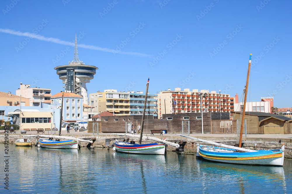 Φωτογραφία Beautiful traditional boats in Palavas les flots, a seaside resort in the south