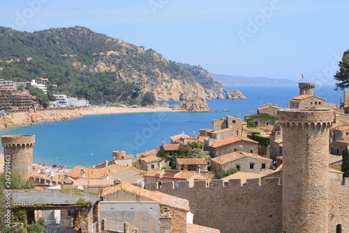 Fototapeta Naklejka Na Ścianę i Meble -  Tossa de Mar, a charming historic town constructed around a magnificent ancient castle, located in the Spanish region of Catalonia on the Costa Brava