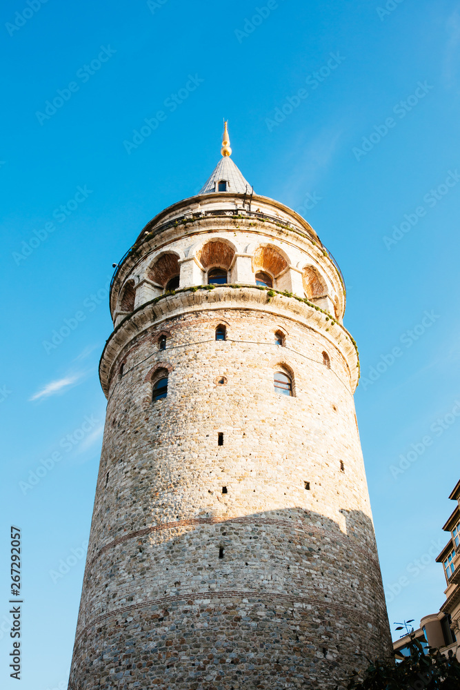 Galata Tower in istanbul City of Turkey.  View of the Istanbul City of Turkey.