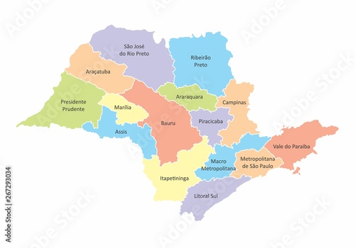 Sao Paulo state regions map