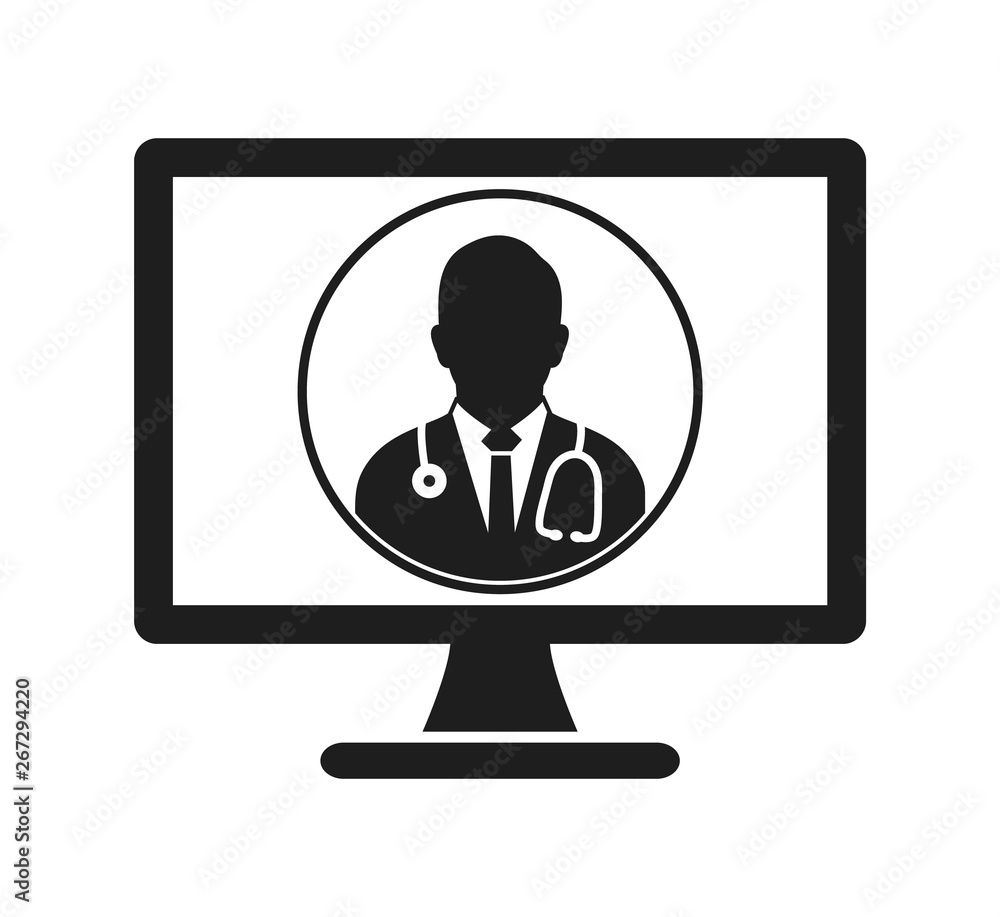 Online Medical Help Icon. Flat style vector EPS. Online Medical Help Icon. Flat style vector EPS.