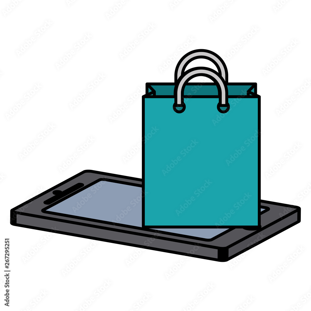 smartphone device with shopping bag smartphone device with shopping bag