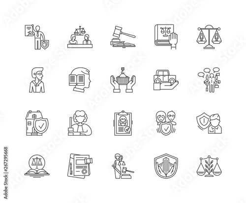 Advocacy line icons, linear signs, vector set, outline concept illustration