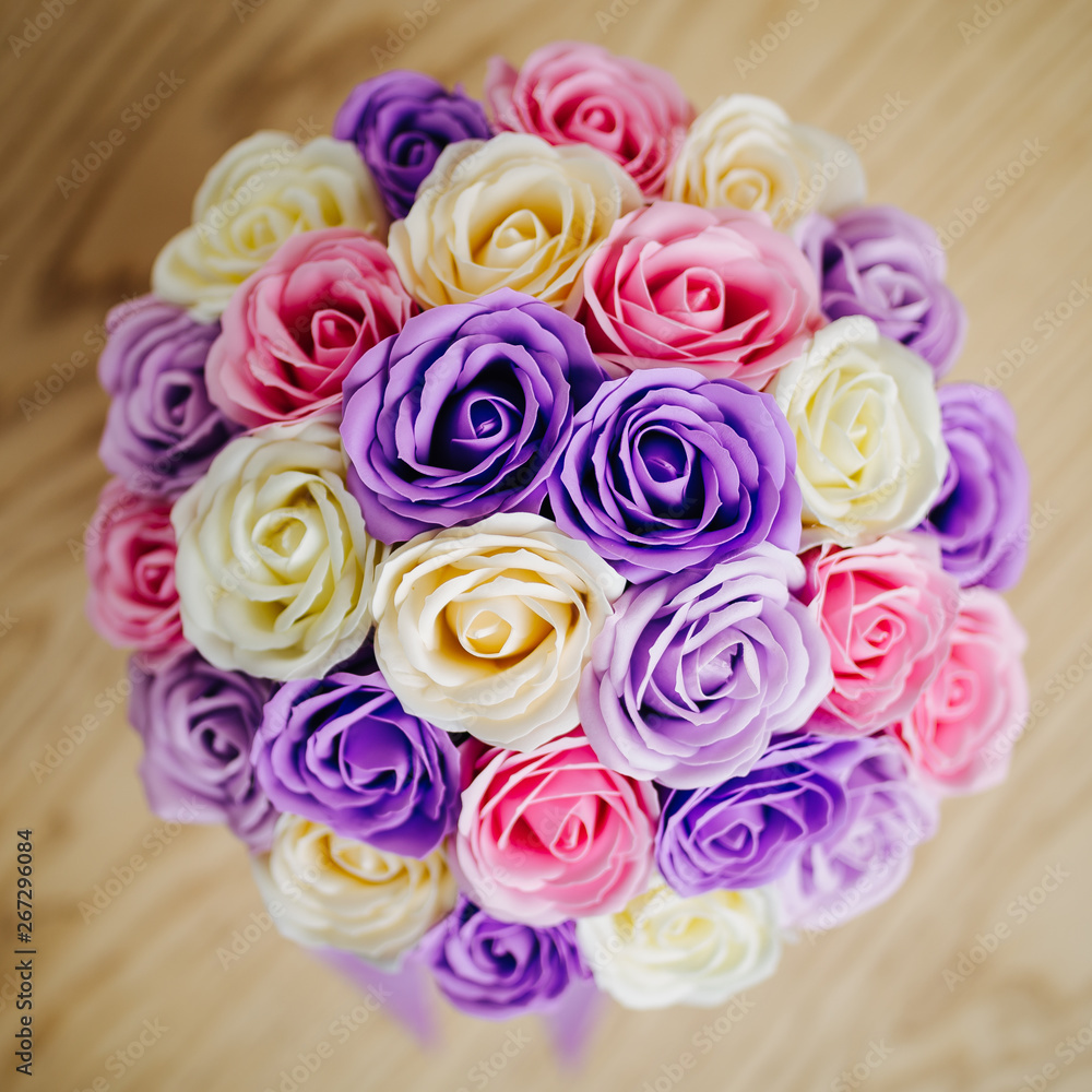 Bouquets of soap, roses of different colors Bouquets of soap, roses of different colors
