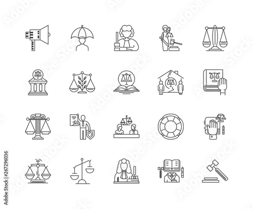 Arbitration line icons, linear signs, vector set, outline concept illustration