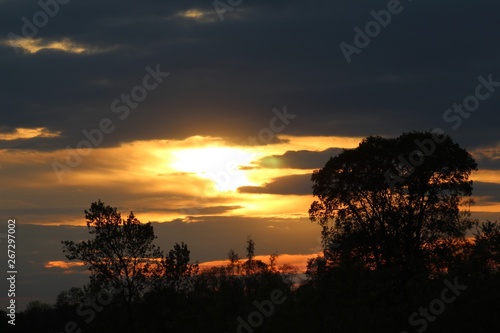 Obraz na płótnie Sunset - zachód słońca nad Wisłą w salonie