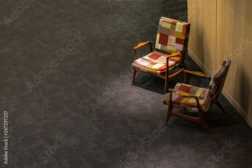 Patchwork armchair For sitting in the office.