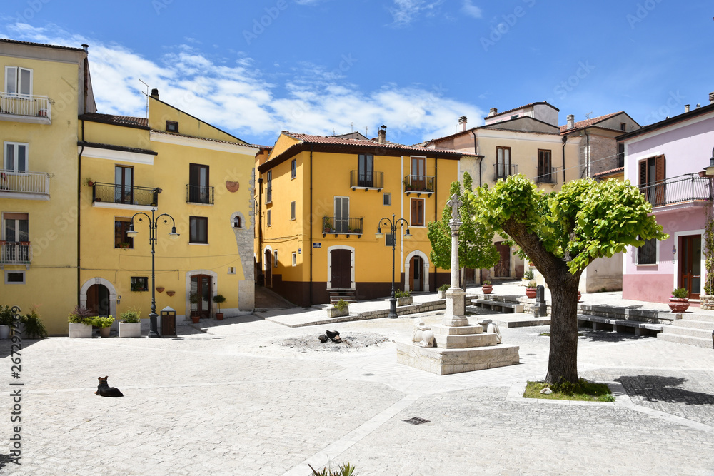 The square of Frosolone, a village in the Molise region