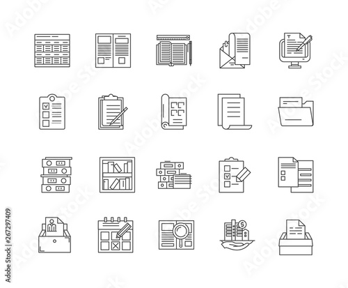 Business directory line icons, linear signs, vector set, outline concept illustration