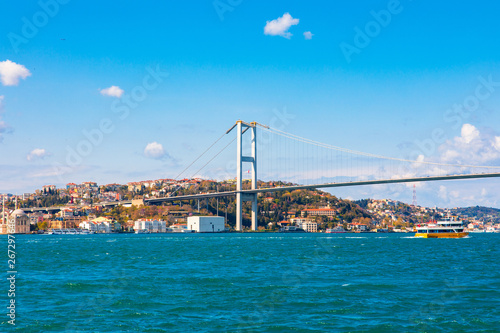 View of the Bosphorus bridge and Istanbul City of Turkey 