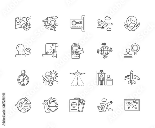 Citizenship line icons, linear signs, vector set, outline concept illustration