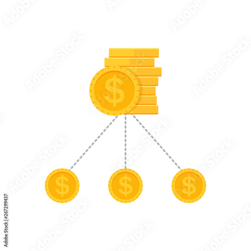 Money diversification revenue, budget split, financial diversification portfolio. Bill money structure increase