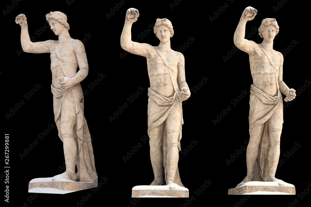 Sculpture of the ancient Greek god Apollon isolate. Vintage carving set  with Ancient greece mythology. Stock Photo | Adobe Stock