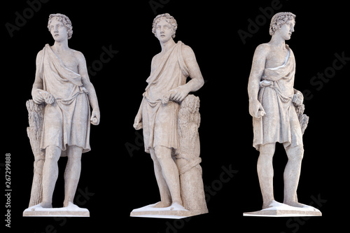Sculpture of the ancient Greek god Adonis isolate. Adonis was a God of beauty, desire and vegetation.
