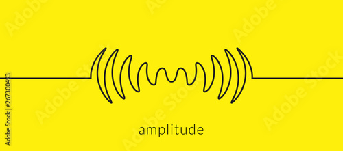 Audio sound wave music waveform. Pulse audio record design signal line