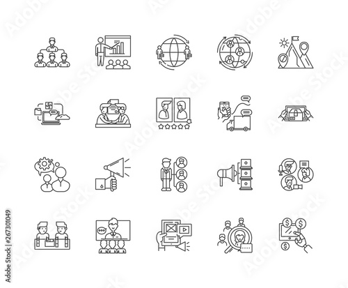 Distributor line icons, linear signs, vector set, outline concept illustration