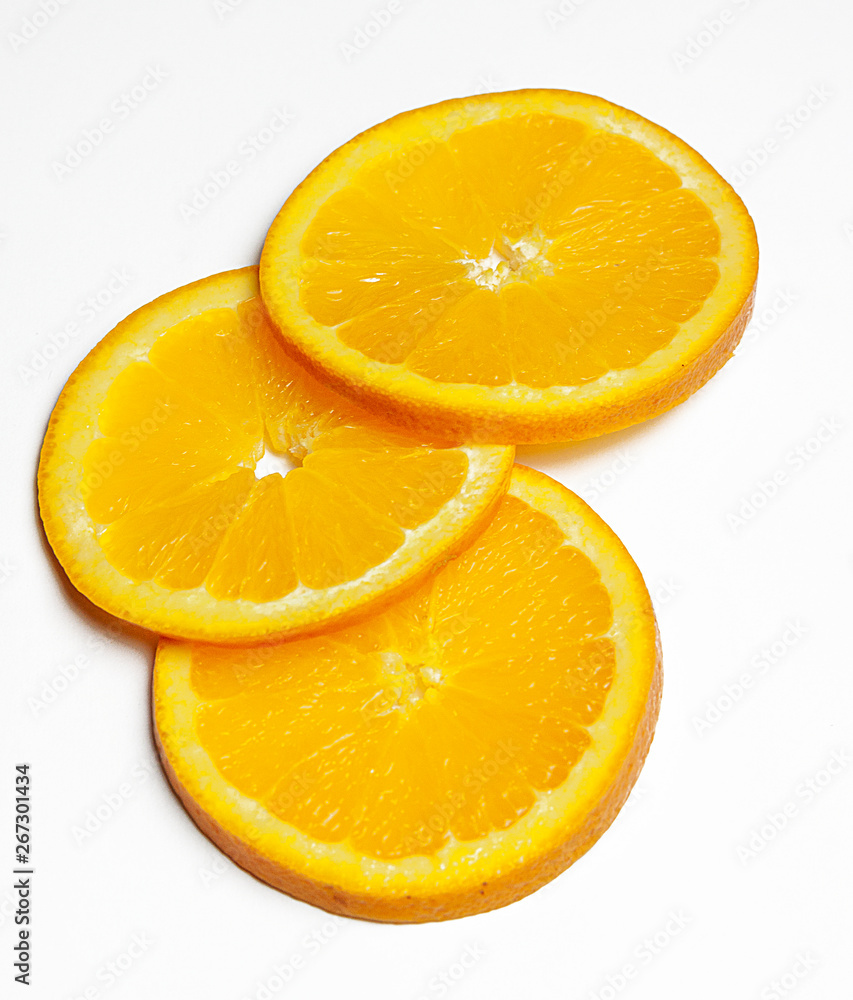 Fototapeta premium ORANGE CUT ON A WHITE BACKGROUND