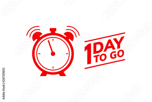 1 day to go last countdown icon. One day go sale price offer promo deal timer, 1 day only
