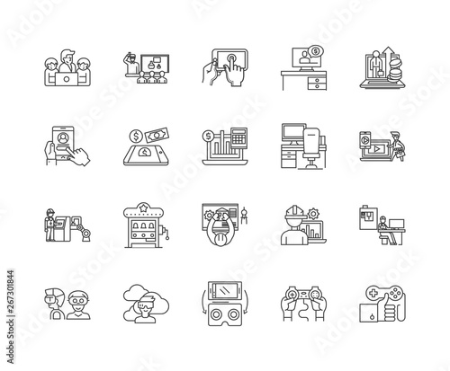 Ergonomics line icons, signs, vector set, outline illustration concept