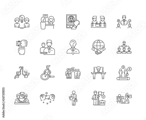 Errand service line icons, linear signs, vector set, outline concept illustration