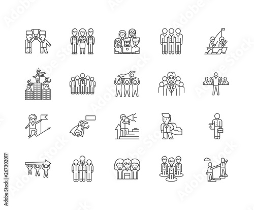 Executors line icons, linear signs, vector set, outline concept illustration