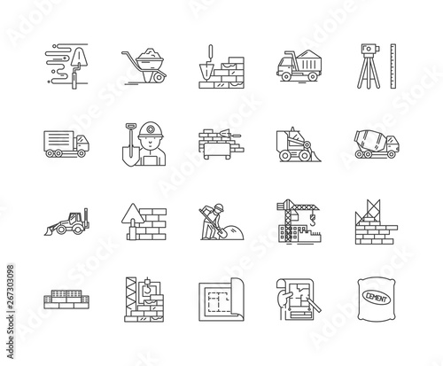 Foundation line icons, linear signs, vector set, outline concept illustration
