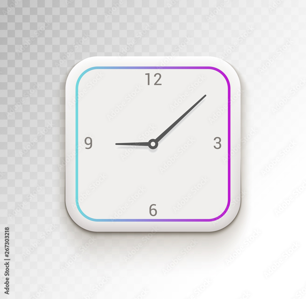 Clock ui vector phone app or widget. Digital clock ui time Clock ui vector phone app or widget. Digital clock ui time